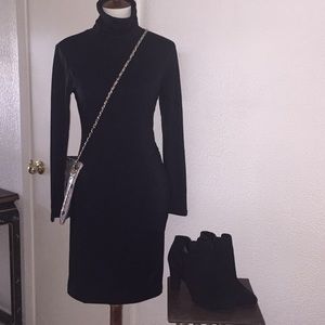NWT 🍌 REPUBLIC T-NECK SWEATER DRESS BLK ADORBS